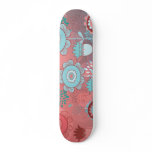 cute whimsical flowers bunch bokeh 2 skate board deck