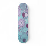 cute whimsical flowers bunch bokeh skate board deck