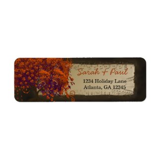 Cute Whimsical Heart Leafed Dark Coral Tree label