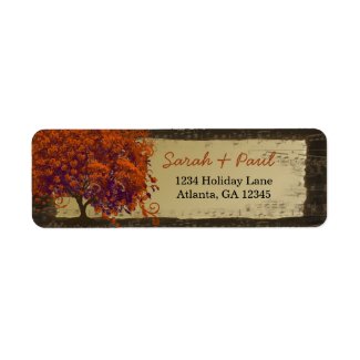 Cute Whimsical Heart Leafed Dark Coral Tree label