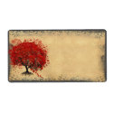 Cute Whimsical Heart Leafed Tree Red label