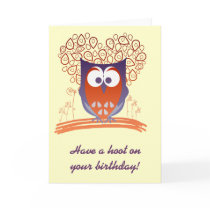 Cute Whimsical Owl Custom Greetings card cards