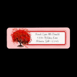 Cute Whimsical Swirl Heart Tree Red & Pink