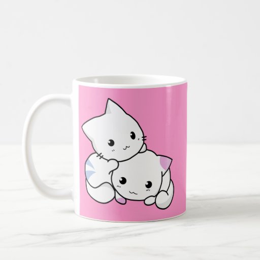 Cute white animated kittens coffee mug | Zazzle