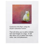 Cute white cat flyer announcement for pet lovers