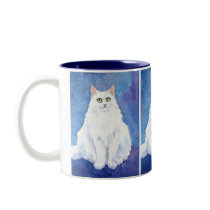 Cute white cat or kitten mug