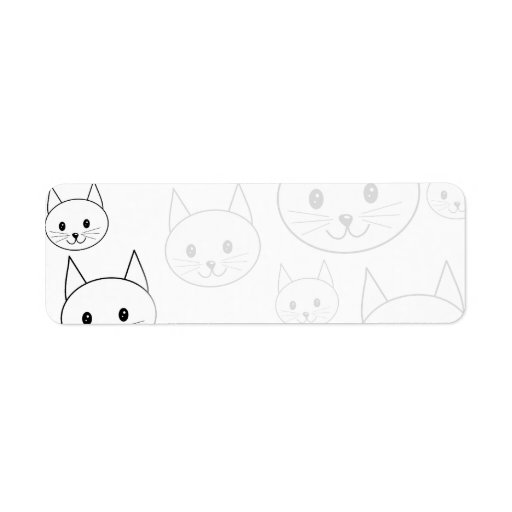 Cute White Cats Pattern. Label | Zazzle