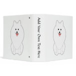 Cute White Dog. Spitz or Pomeranian. binders