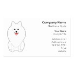 Cute White Dog. Spitz or Pomeranian. business cards