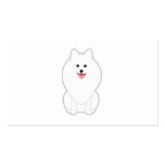 Cute White Dog. Spitz or Pomeranian. business cards
