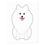 Cute White Dog. Spitz or Pomeranian. postcards