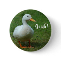 Cute white duck button / badge