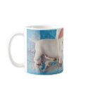 Cute White Easter Puppy Dog & Bunny Friends mugs