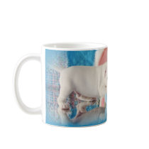 Cute White Easter Puppy Dog & Bunny Friends mugs by KahunaLuna Cute White Easter Puppy Dog & Bunny Friends mugs