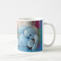 Cute White Easter Puppy Dog & Bunny Friends Coffee Mugs