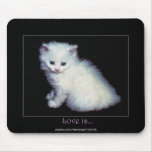 Cute White Kitten Art Mouse Pads