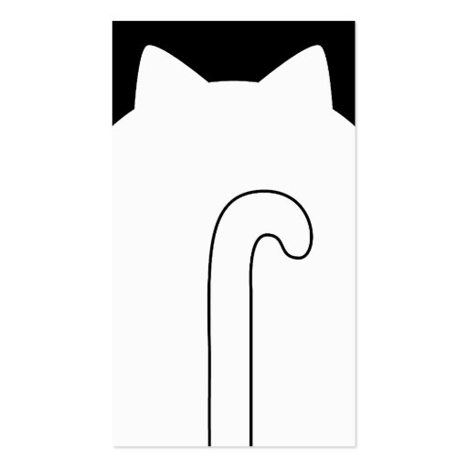 Cute White Kitty Cat Face Business Card Template (back side)