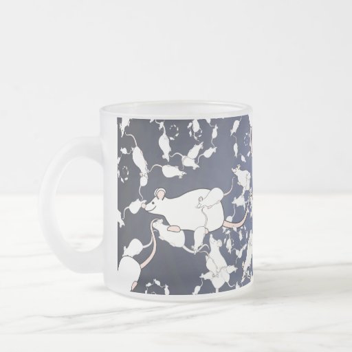Cute White Mice. In Deep Space. Custom Coffee Mugs