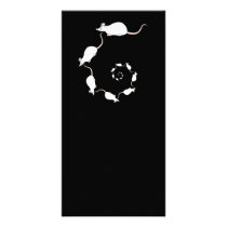 Cute White Mouse Design. Spiral of Mice. Photo Card Template
