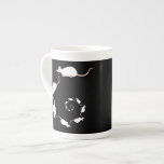 Cute White Mouse Design. Spiral of Mice. Porcelain Mug