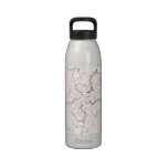 Cute White Mouse Pattern. Mice on Pink. Drinking Bottles