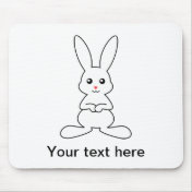 Cute White Rabbit Mousepad