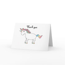 Cute white rainbow unicorn greeting card