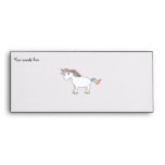 Cute white rainbow unicorn envelopes