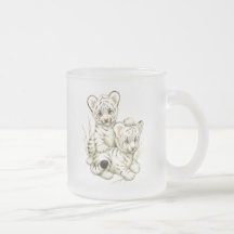 Cute White Tiger Cubs Mug