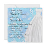Cute White Wedding Gown Bridal Shower Invite