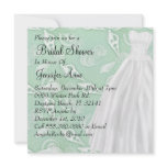 Cute White Wedding Gown Bridal Shower Invite