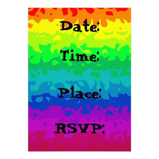 Cute wild abstract rainbow 5x7 all occasion invitation