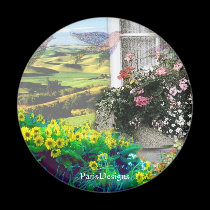 cute window spring flowers magnets