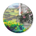 cute window spring flowers magnets