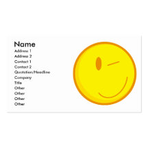 cute winking smiley face business card templates