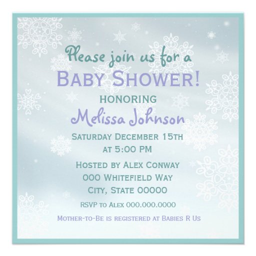 Cute Winter Baby Shower Invitations