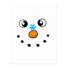 cute winter snowman and snowflake postcards