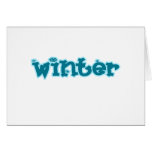 Cute, "Winter" text design Cards