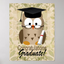 Cute Wise Owl Graduate Print