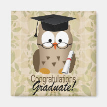 Cute Wise Owl Graduate Refrigerator Magnets
