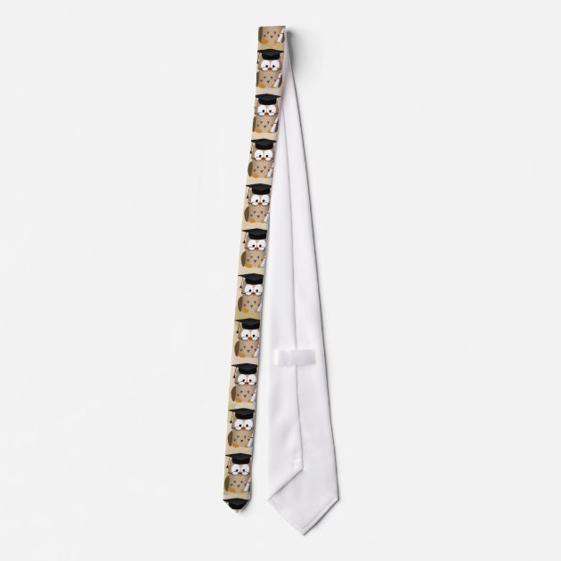 Cute Wise Owl Graduate Tie 3/3