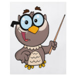cute wise owl teaching teacher cartoon custom flyer