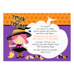Cute Witch and Candy Halloween Birthday Personalized Invite