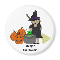 Cute Witch and Her Brew Magnet