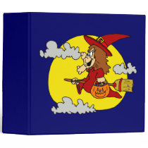 Cute Witch in front of Moon binders