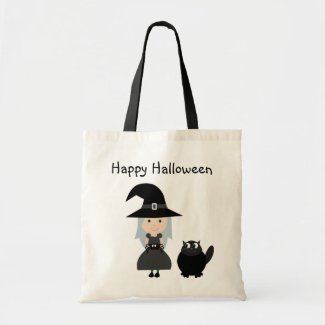 Cute Witch, Spider & Cat Halloween Bag bag