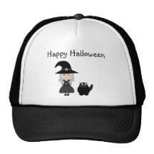 Cute Witch, Spider & Cat Halloween Cap Mesh Hats