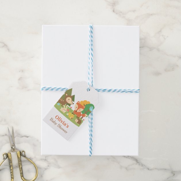 Cute Woodland Animal Baby Shower Party Labels Pack Of Gift Tags-2