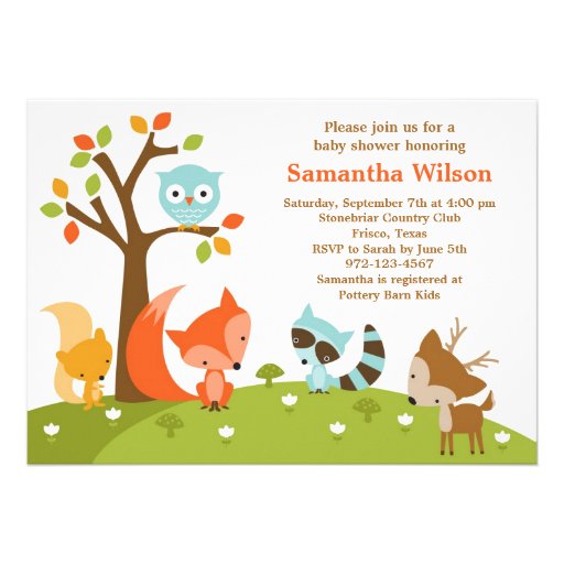 Cute Woodland Animal Invitation