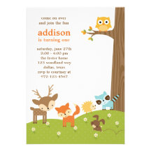 Cute Woodland Animal Invitations